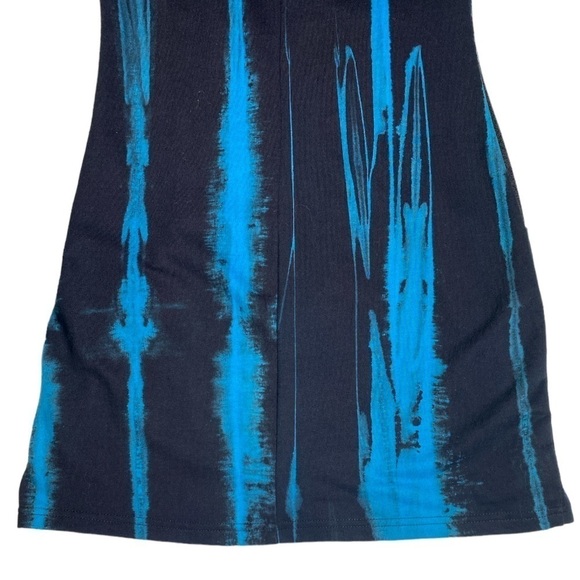 Nuvula Mixed Print Bodycon Mini Dress Tie Dye & Faux Sequin Long Sleeve Small - Picture 6 of 12